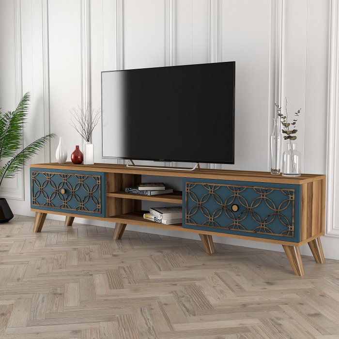 Hanah Home Soporte de TV Nogal y Calcedonia